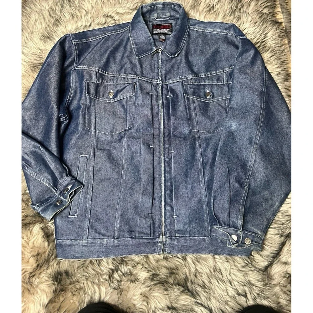 Vintage FUBU Apparel Company Full Zip Denim Trucker Jacket 2XL men’s